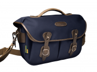 Billingham Hadley Pro 2020 FRONT - Navy Canvas Chocolate Leather 505104-54